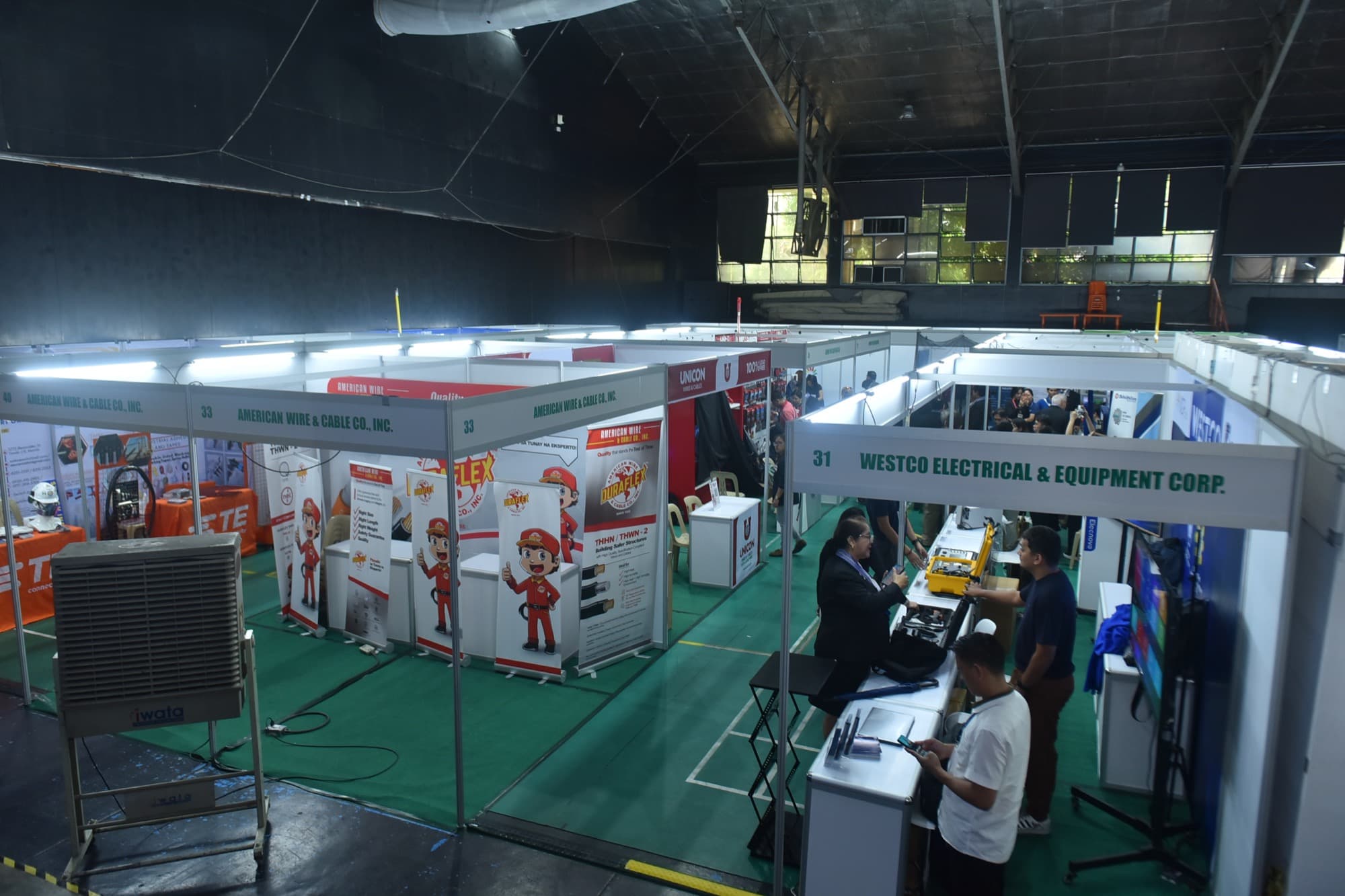 Overview of exhibitor booths on the conference floor